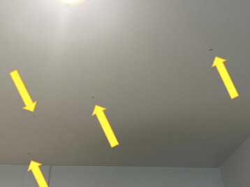 天井へのすすや汚れの付着