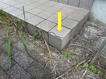 玄関タイルの破損
みず